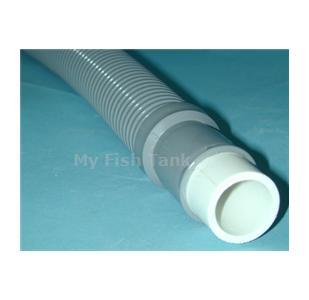 Flexible Drain Hose is 1-1/4 inch diameter and 24 inches long. Glued into both ends of hose is a 1&quot; PVC pipe. This Pipe&nbsp;is designed to slide into the SLIP end of a 1&quot; bulkhead.