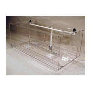 Grow-out tank is designed to gently rotate and keep in suspension juvenile jellyfish. The rotation chamber has a faceted bottom and leads through large separator screens ( select screen size )&nbsp;into a the drain chamber, which includes 1&quot; stand pipe. Top
 frame of tank is wide for easy access and includes two 1/2” bulkheads and predrilled spray bar for water supply connections. Rotation chamber is 18&quot; drain chamber is 4&quot;.